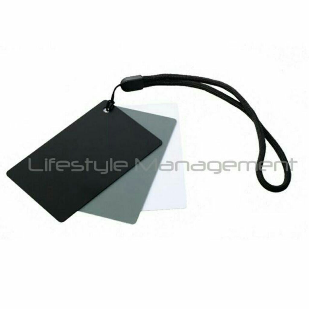 DSLR  Camera White Balance Grey Card (18% Gray White and Black) Reference