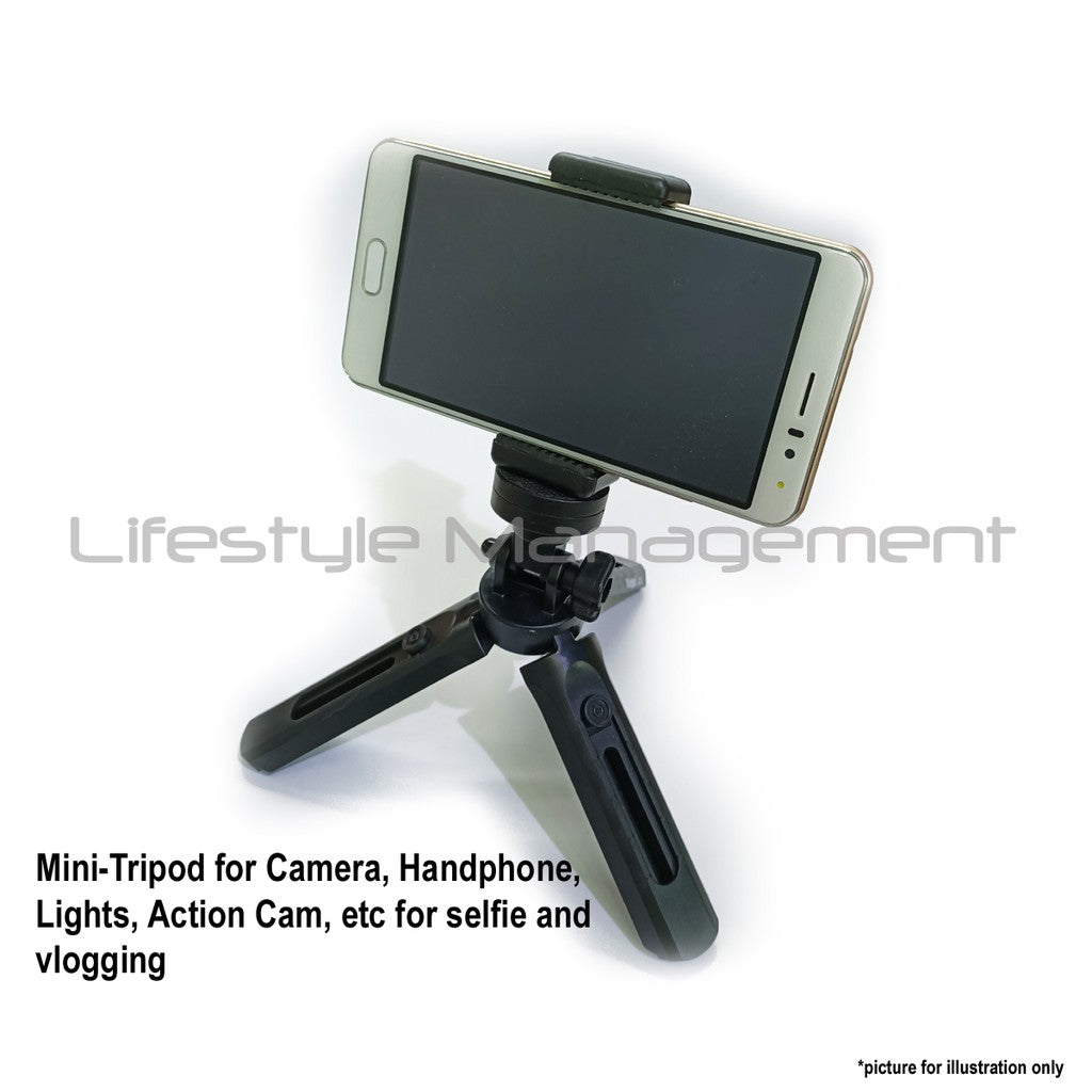 Mini Tripod for Camera Mobile Handphone Selfie Vlogging Desktop Lights Action Camera