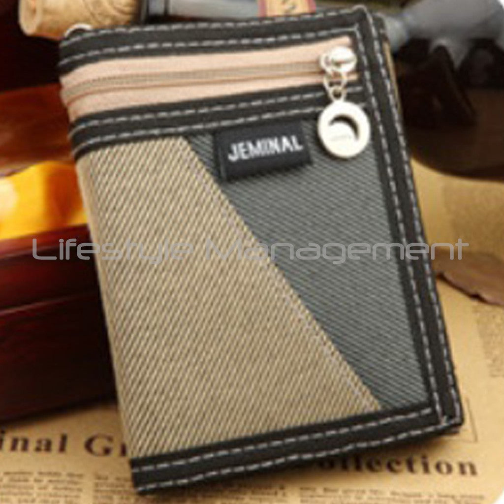 Children Kids Men School Wallet 3 Fold Elastic Keychain Wallet Clip