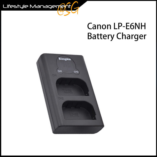 Canon LP-E6NH Battery Charger Dual USB 5D 6D Mark III EOS 60D 7D 6D 70D 80D 60Da 5DS 5DS R EOS-R XC