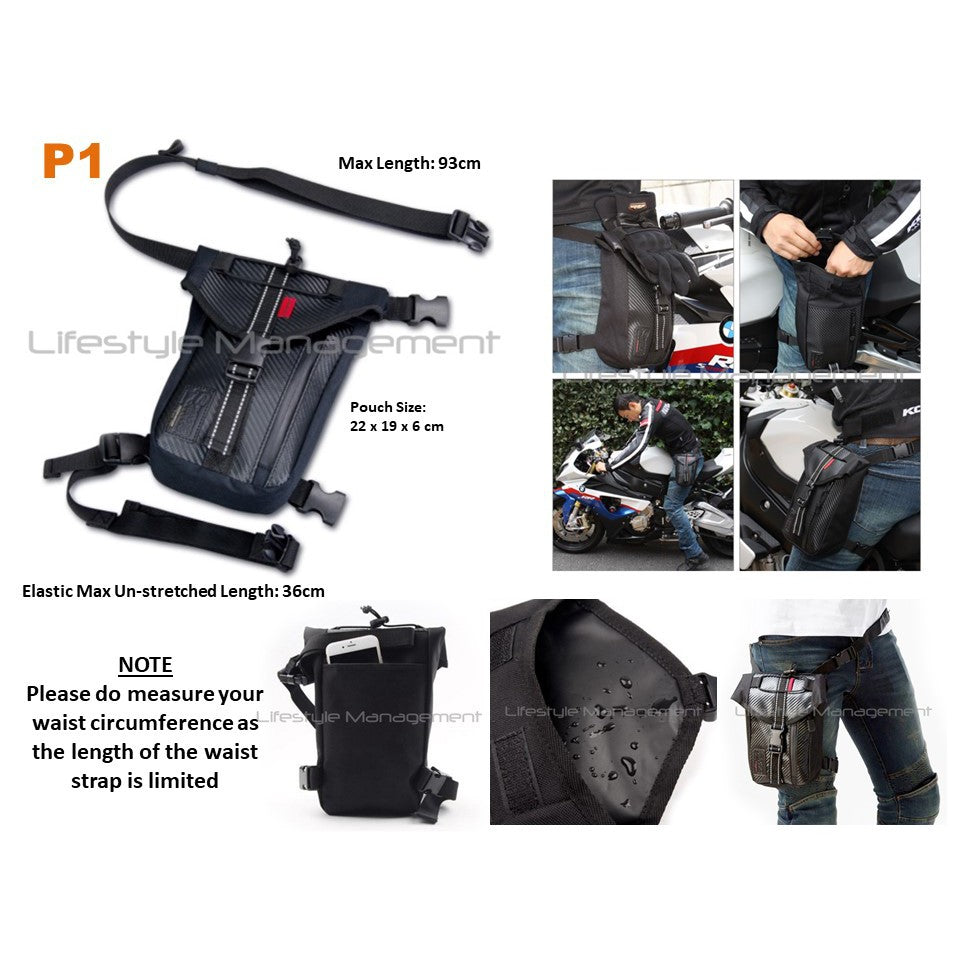 Motorcycle/Bike Outdoor Waterproof Waist Leg Pouch/Bag Handphone/Wallet/Mobile