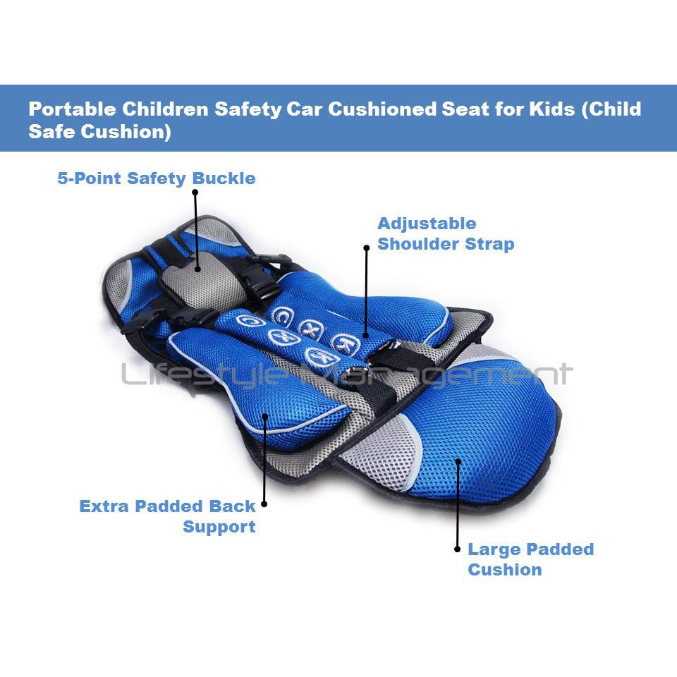 Portable Children/Child/Kid/Kids Safety/Safe Car Cushioned/Cushion Belt Seat