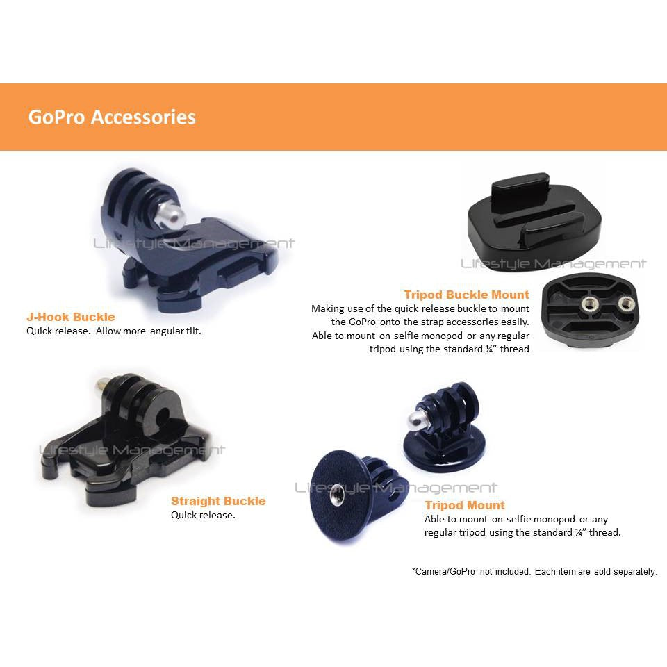 GoPro Adaptors for Mounting Chest Shoulder Strap