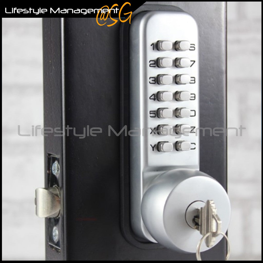 Mechanical Combination Code And Key Lock Wooden Door Lock