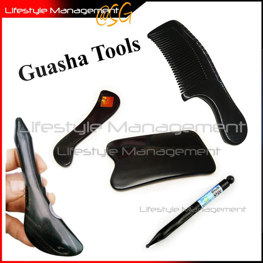 Water Buffalo Horn Guasha Bojin Body Face Scraping Bar Stick Board Plate Comb