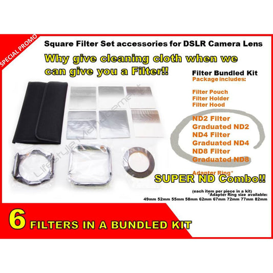 Photography Square Filters, Filter Holder, Filter Hood, Adaptor Ring, Filter Pouch