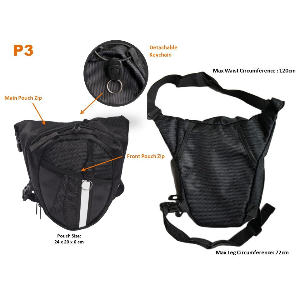 Motorcycle/Bike Outdoor Waterproof Waist Leg Pouch/Bag Handphone/Wallet/Mobile