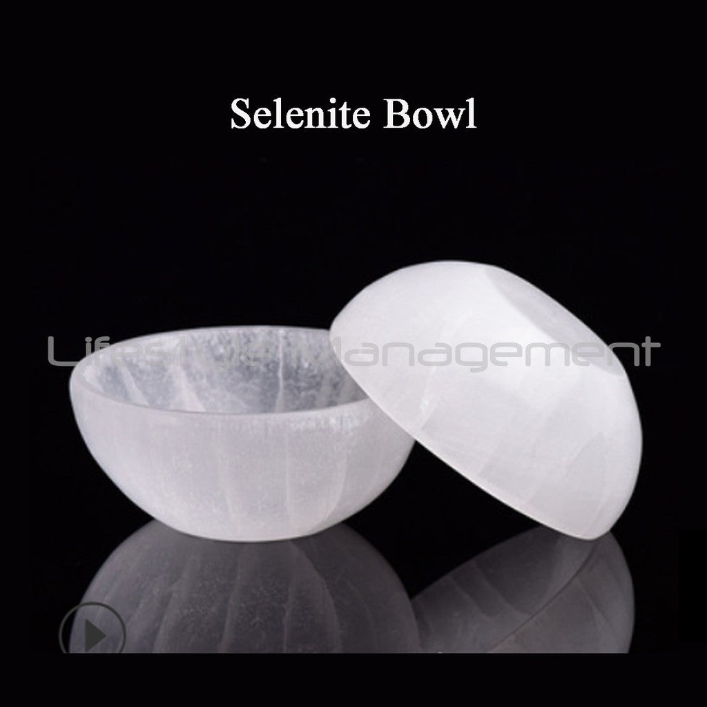 Degaussing Selenite Bowl Natural White Crystal Stone Diffuser Purification Cleansing Fish Tank