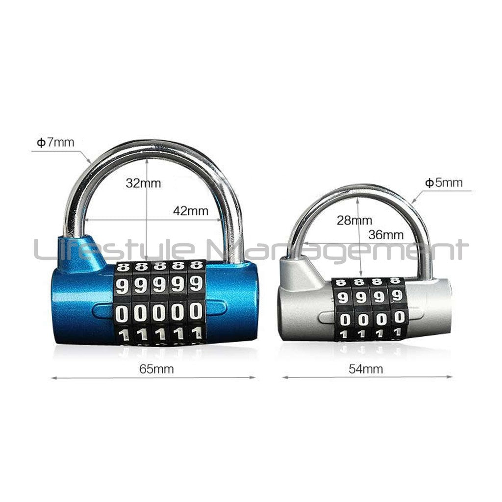 4/5-Combination Lock/Padlock for Gym/Sports/Locker/Cabinet/Gate/Bicycle Chain