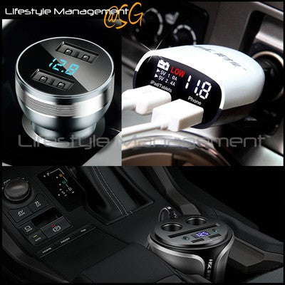 Car Power Charger USB Cigarette Lighter Socket Voltage Detection