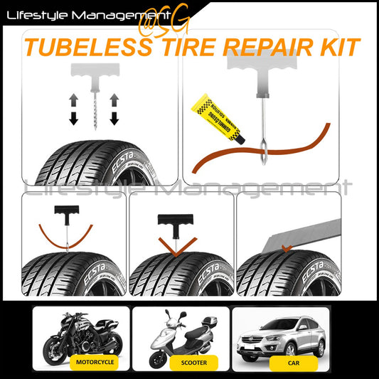 Tubeless Tire Repair Kit Car Bicycle Motorcycle Bikes Tyre