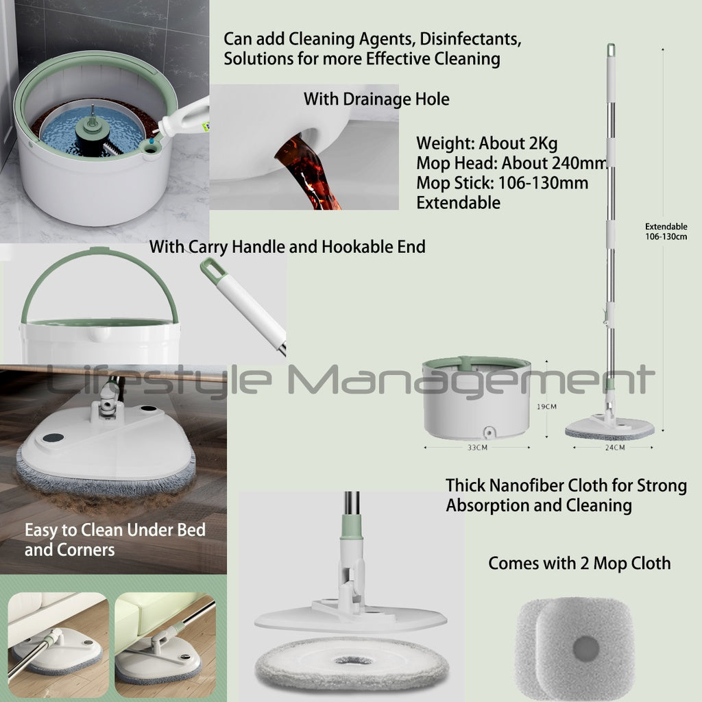 Spin Mop Self Twist Clean Water Mopping Dirty Water Separation