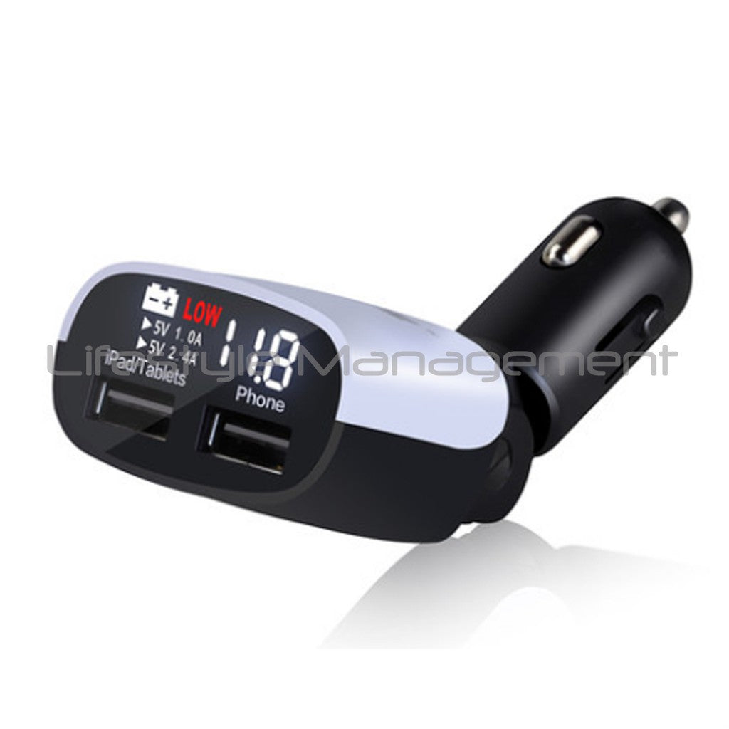 Car Power Charger USB Cigarette Lighter Socket Voltage Detection