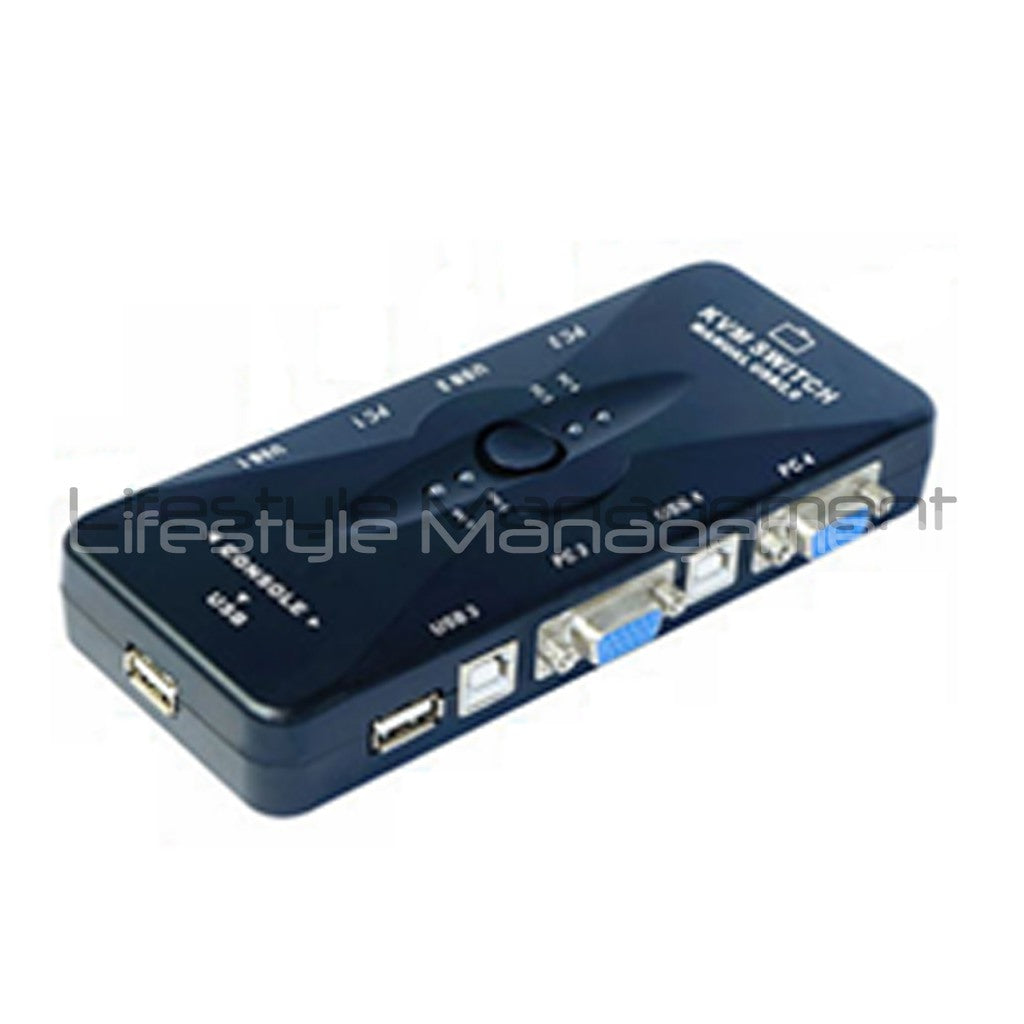 2/4 Port KVM Switch Keyboard Mouse Monitor