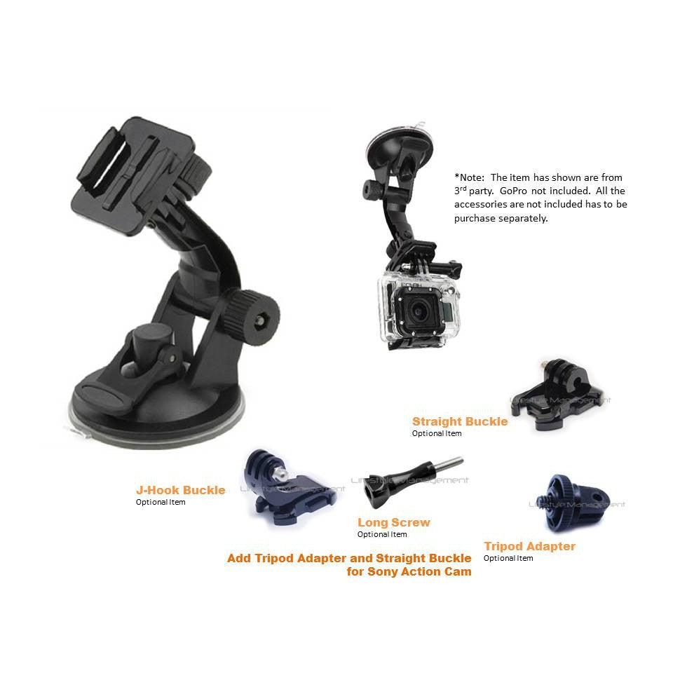 Gopro Compatible Car Mount Adapter Hero