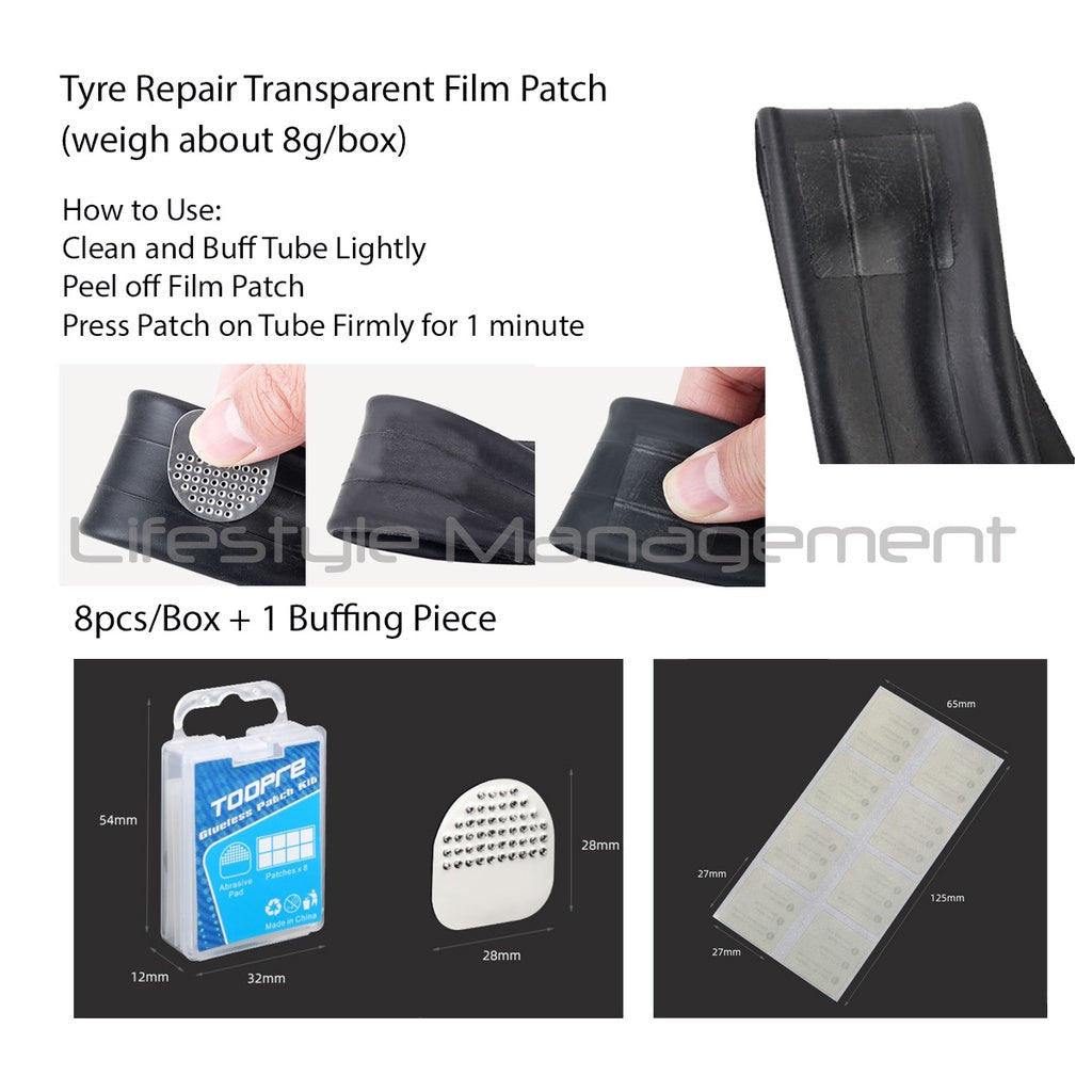 Bicycle Tyre Inner Tire Repair Transparent Film Patch Sticker Tool Pry Lever