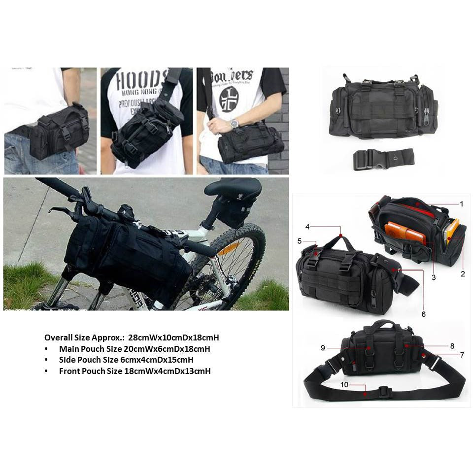 Bicycle/Bike Molle Sling Waist Bag Front Handlebar Bags Cycling Pouch