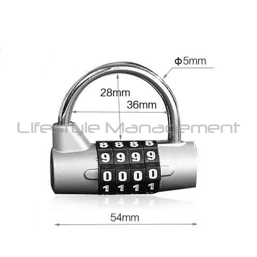 4/5-Combination Lock/Padlock for Gym/Sports/Locker/Cabinet/Gate/Bicycle Chain