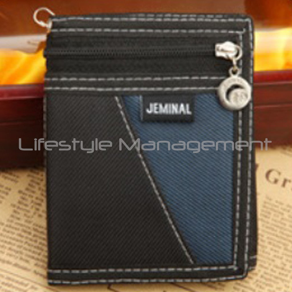 Children Kids Men School Wallet 3 Fold Elastic Keychain Wallet Clip