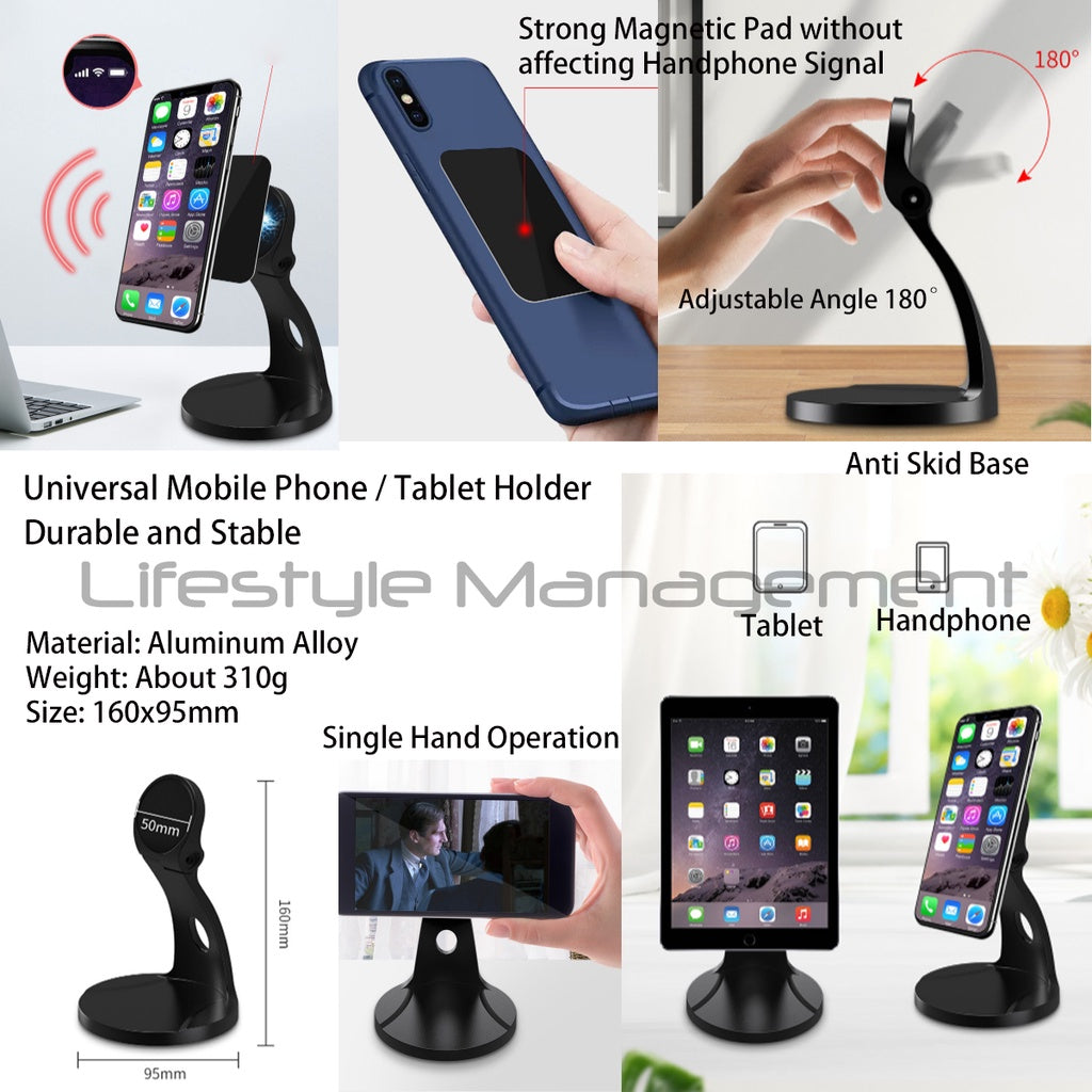 Mobile Phone Holder Magnetic Aluminum Alloy Handphone Tablet Desktop Stand HP Holder Universal