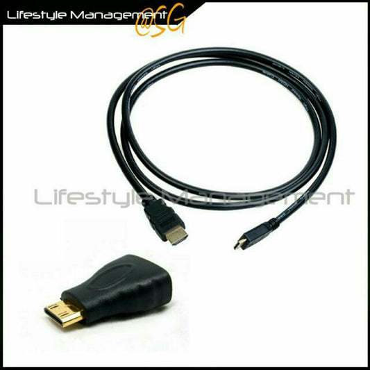 Mini HDMI Digital Cable v1.4 Adapter to Standard HDMI Converter