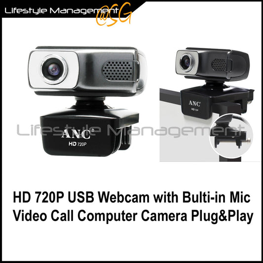 HD720P USB Webcam with Built in Microphone Mic Video Call Computer Camera Plug and Play