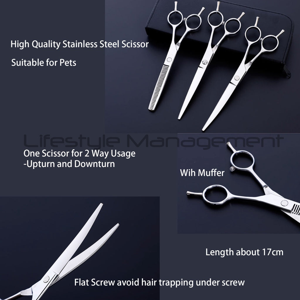 Curved Scissors Stainless Steel Pet Hair Cutting Thinning Trimming Curve Scissor Shears Hairdressing