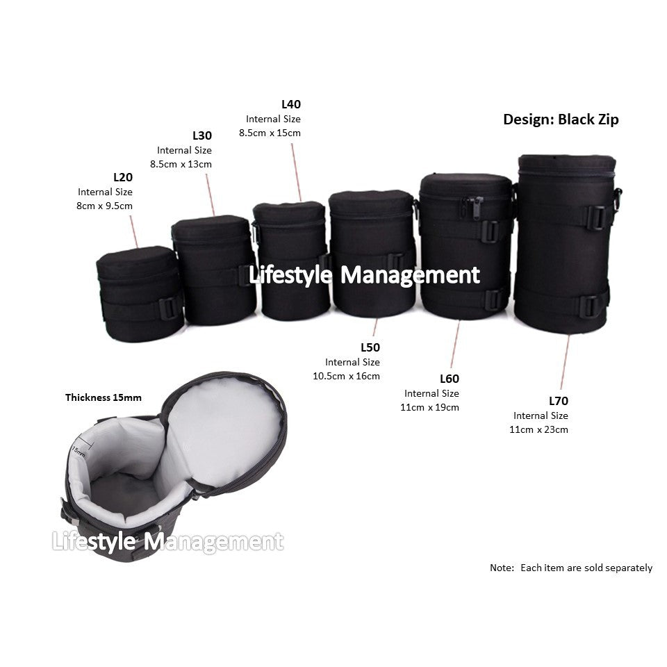 DSLR Camera Lens Barrel Pouch Bag