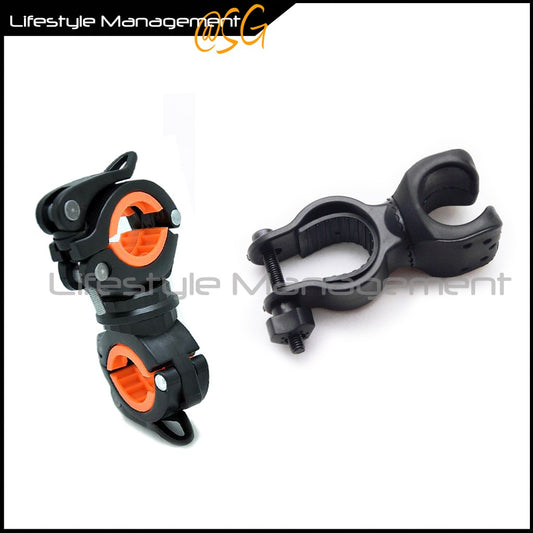 Bicycle Torch Torchlight Light Mount Clip Clamp Bracket Holder 360 Rotation