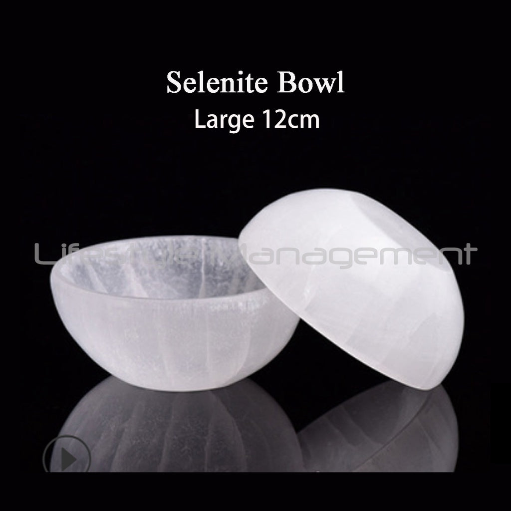 Degaussing Selenite Bowl Natural White Crystal Stone Diffuser Purification Cleansing Fish Tank