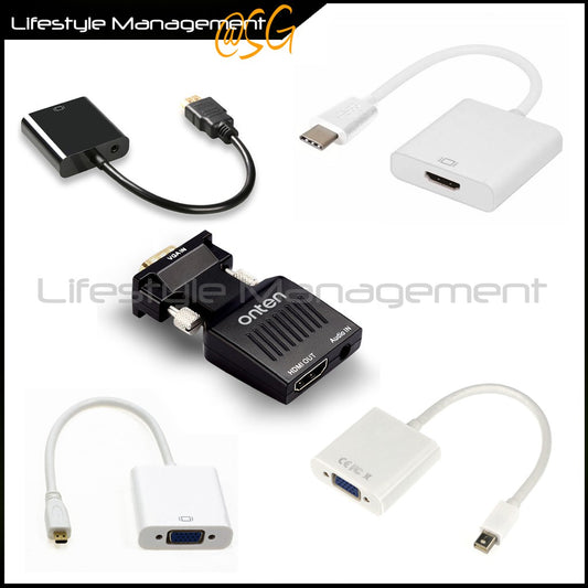 VGA Type C USB 3.1 HDMI w Audio Mini DP DisplayPort micro HDMI converter