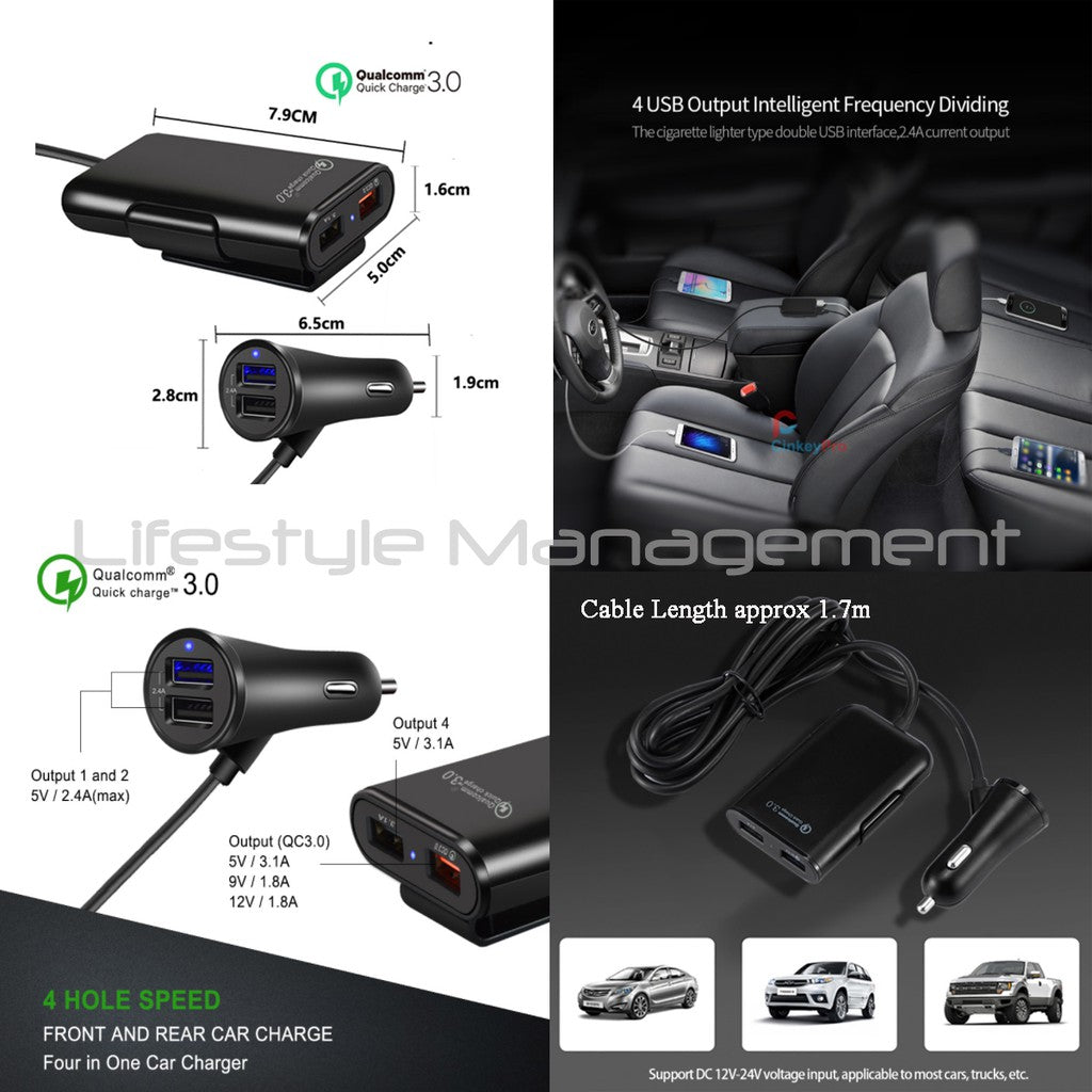 Car Fast Charger USB Lighter Socket Charging