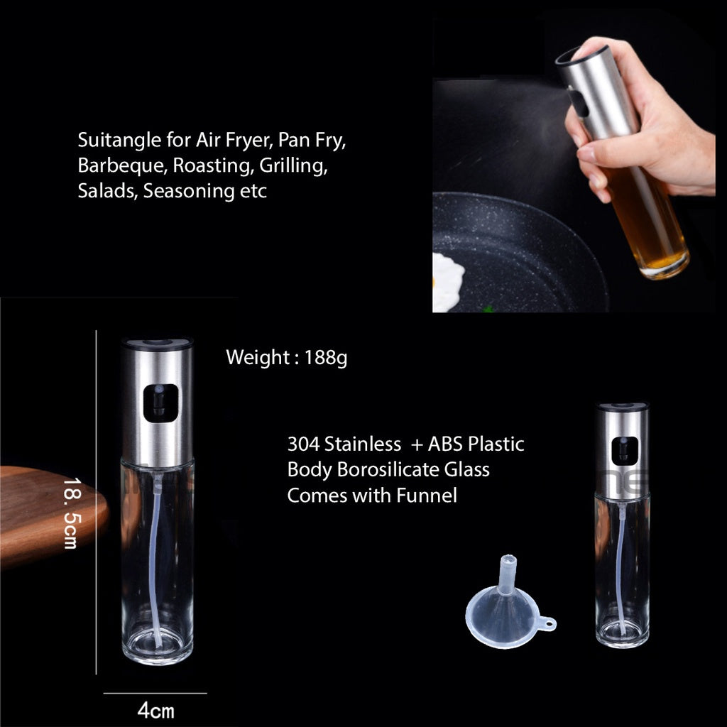 Oil Sprayer Glass Spray Mist Bottle 304 Stainless Steel 100ml