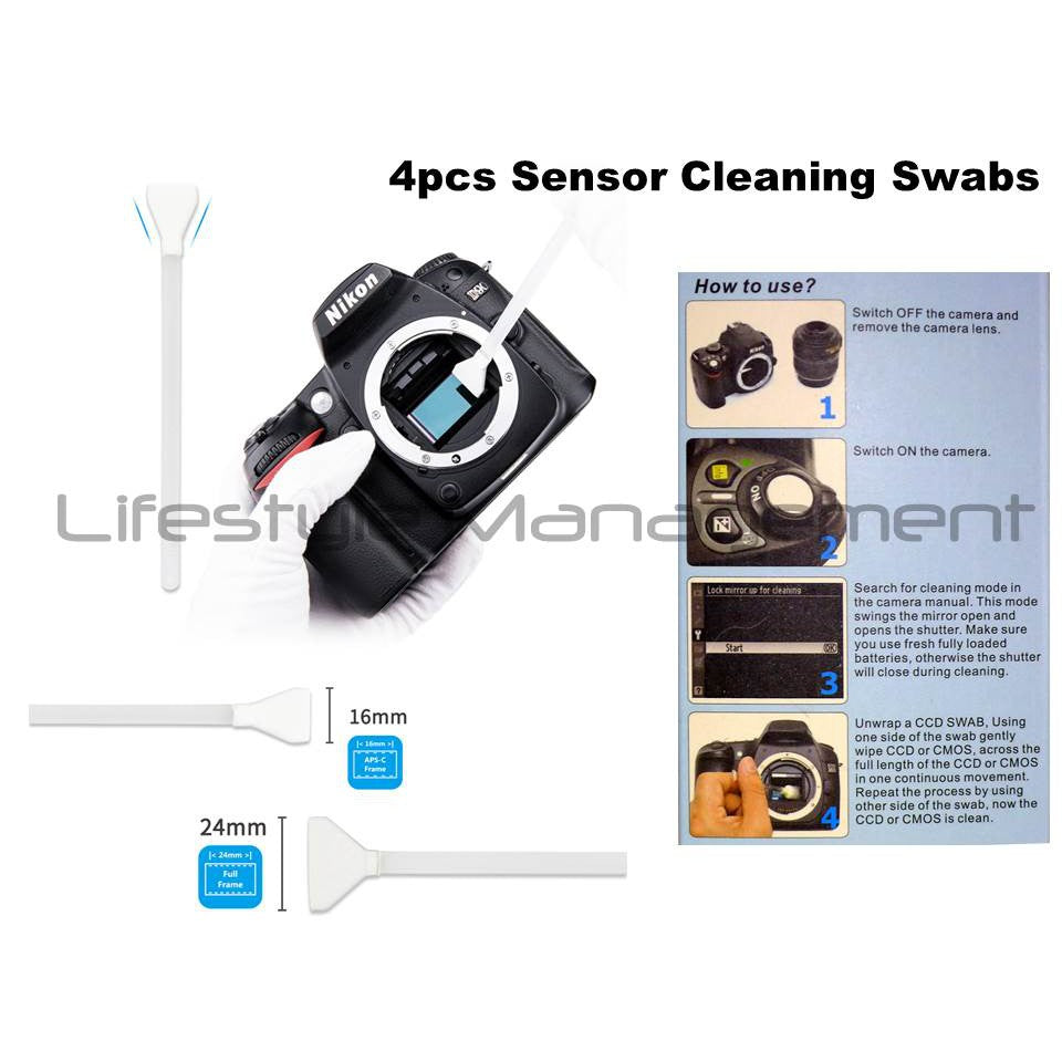 Camera Lens/Filter Cleaning/Kit Clean Pen Blower Cloth Sensor CCD/CMOS Swab