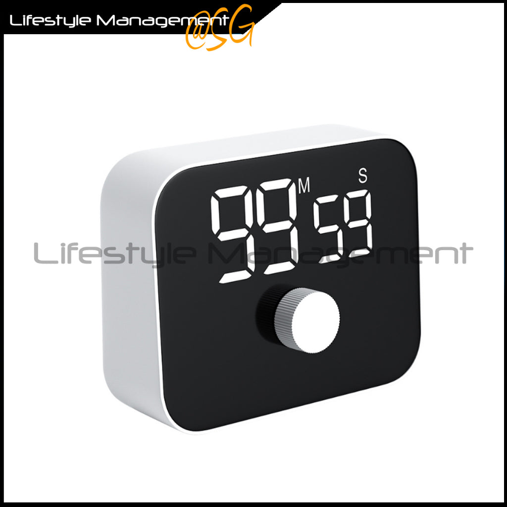 Kitchen Timer LED Rotating Loud Alarm Digital Timer Big Digits Cooking Studying Muteable Magnetic