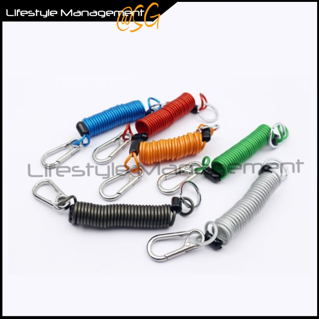 Wallet Clip Keychain Tough Spring Steel Wire Hook Anti-Lost Hand Bag Children Stroller Anti-Theft