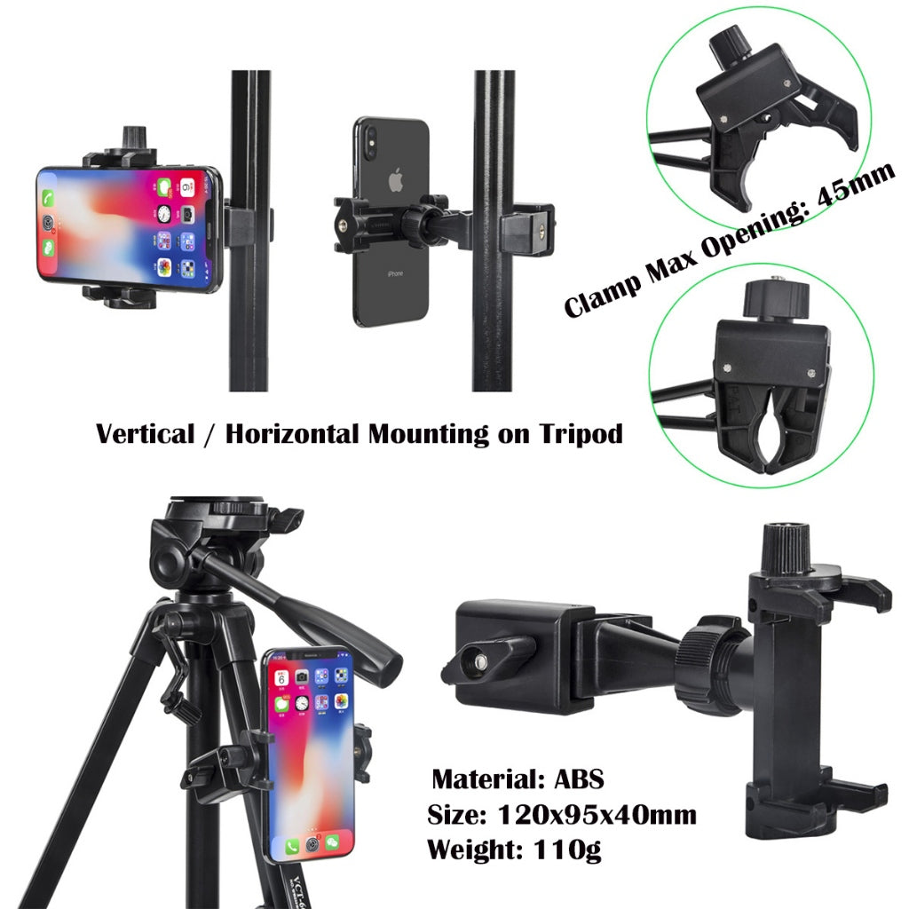 Mobile Bracket Clamp Claw Phone Clip Horizontal Vertical Fixing Clip Tripod Expansion