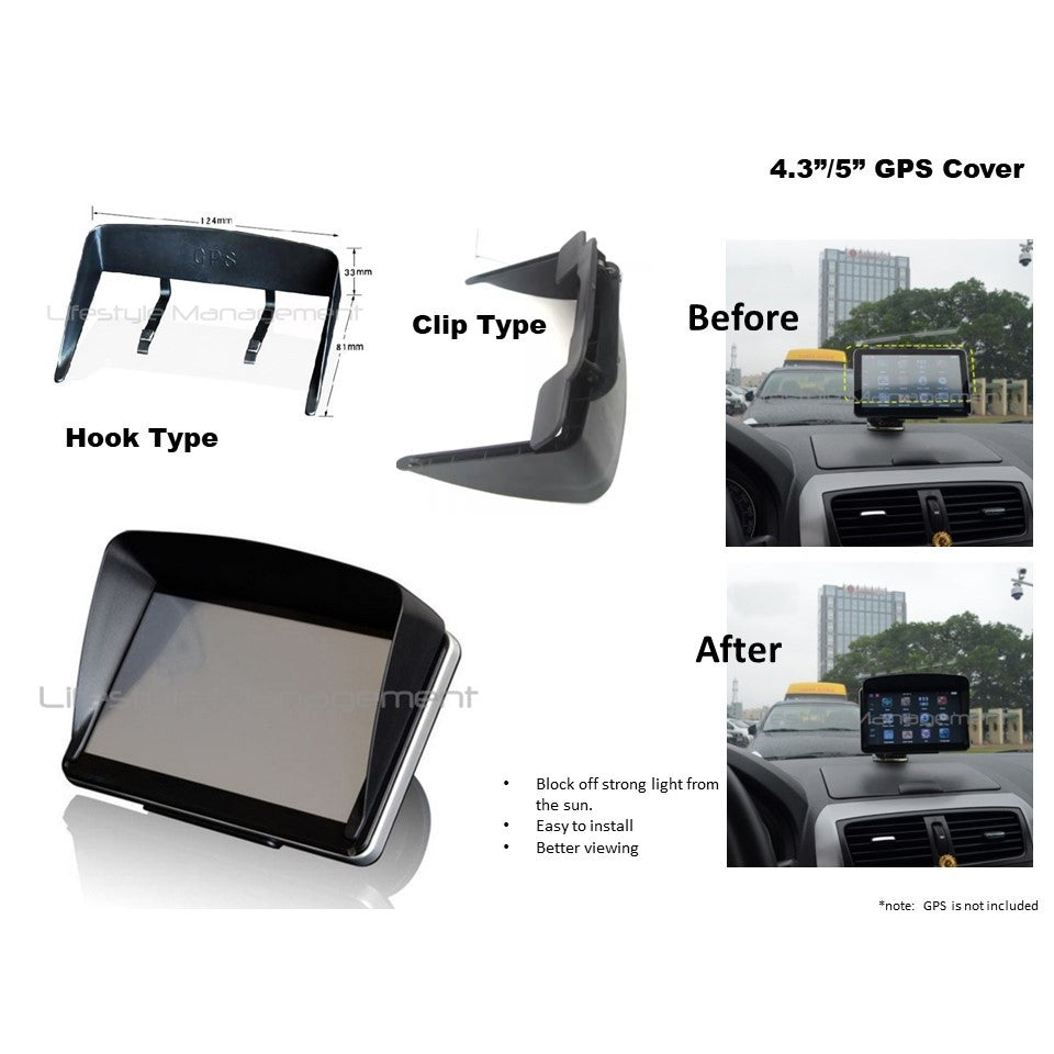 4.3/5/7-inch GPS Sunshield GPS Navigator Cover Light Barrier