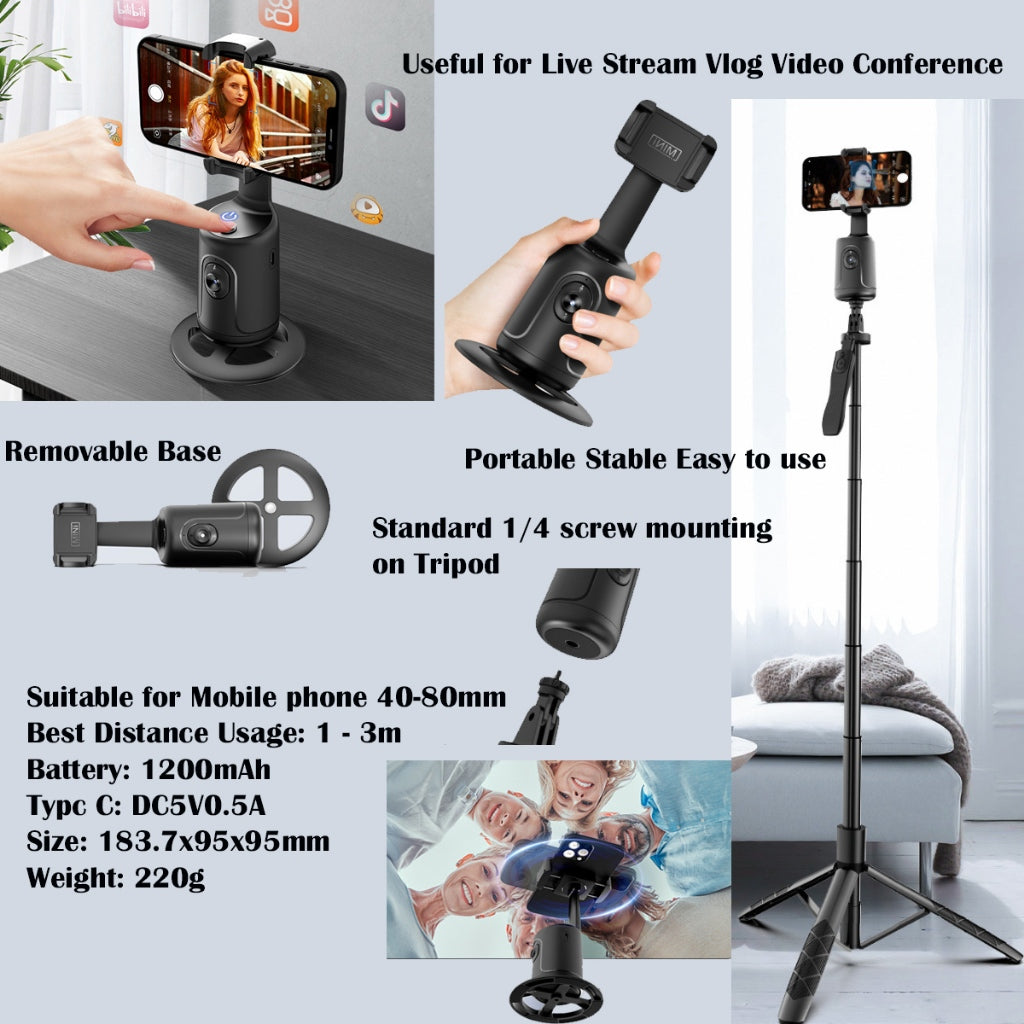 Intelligent Face Tracking Smartphone Mobile Phone Stand Stabilizer Anti-Shake AI Face Recognition