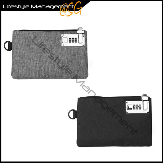 Wallet Pouch with Lock Anti Theft  Portable Bag for Card Wallet Notes Mobile Phone Multi Purpose