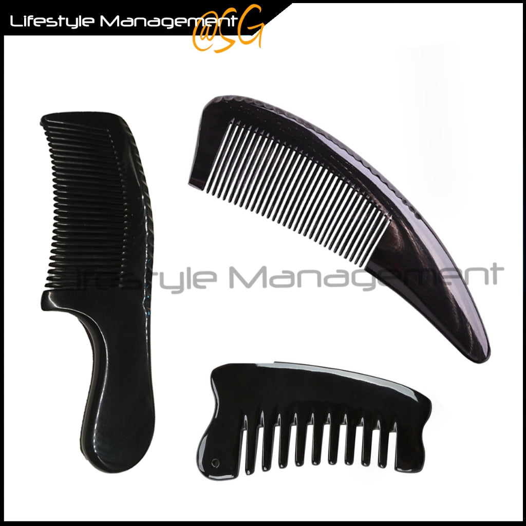 Water Buffalo Horn Large Thick Comb Guasha Guasa Natural Anti Static