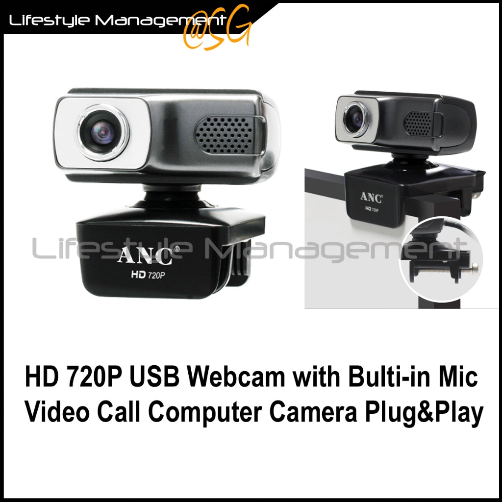 HD720P USB Webcam with Built in Microphone Mic Video Call Computer Camera Plug and Play