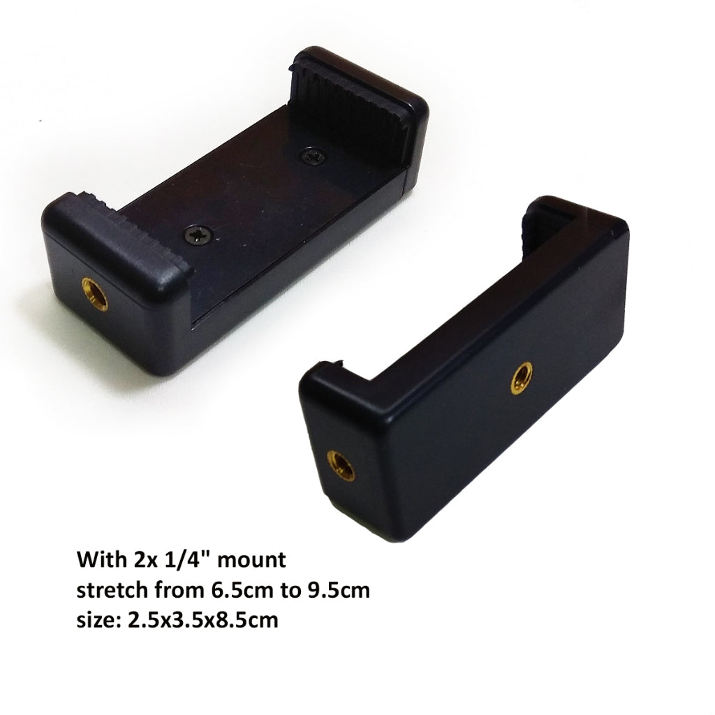 Selfie Mobile Phone Bracket Handphone Holder for Monopod Tripod Extend 6.5cm to 9.5cm (2PCS)