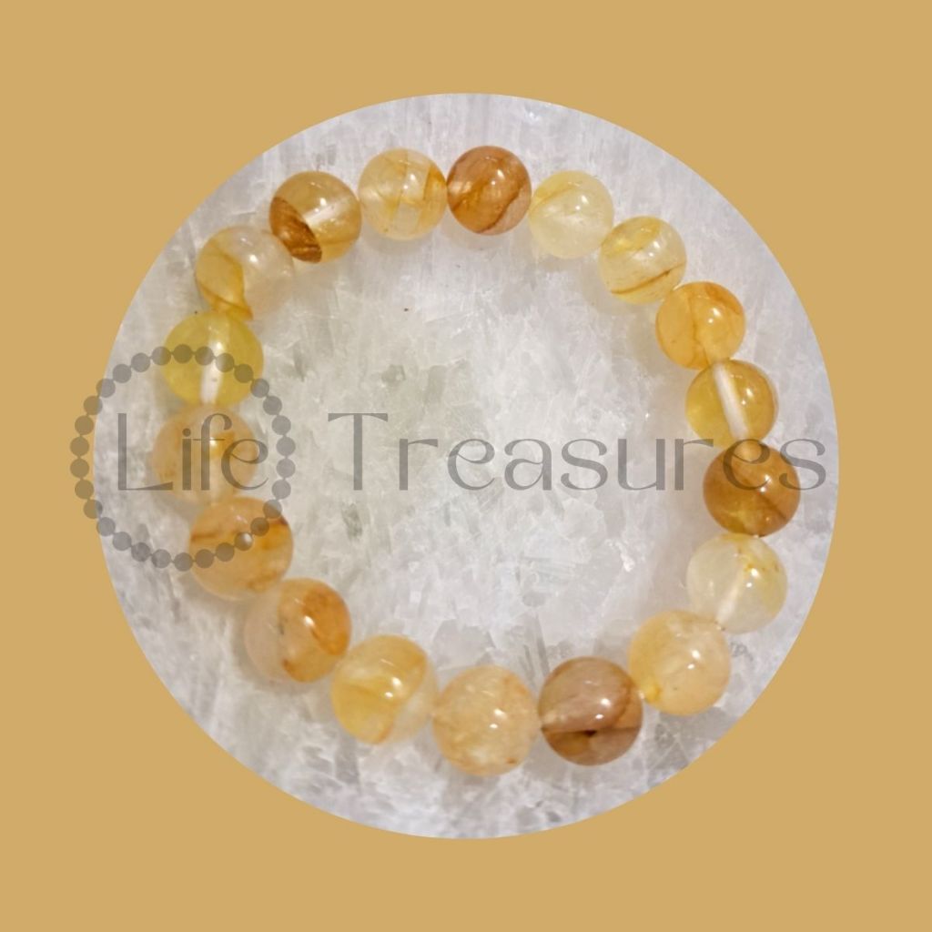 Tangerine Quartz Bracelet Natural Crystal Bracelet 8.5mm 10.5mm