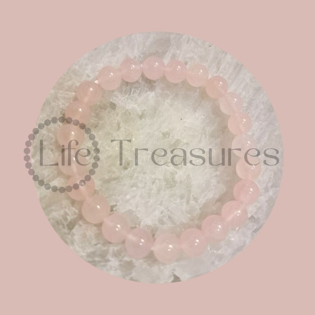 Rose Quartz Bracelet Natural Crystal Madagascar 8mm 10mm