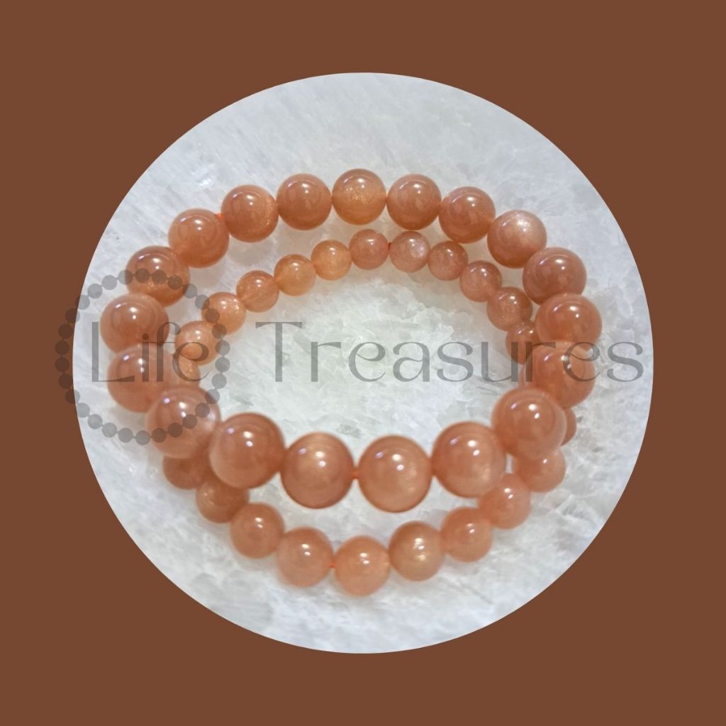 Sunstone Bracelet Natural Crystal 8mm 10.5mm