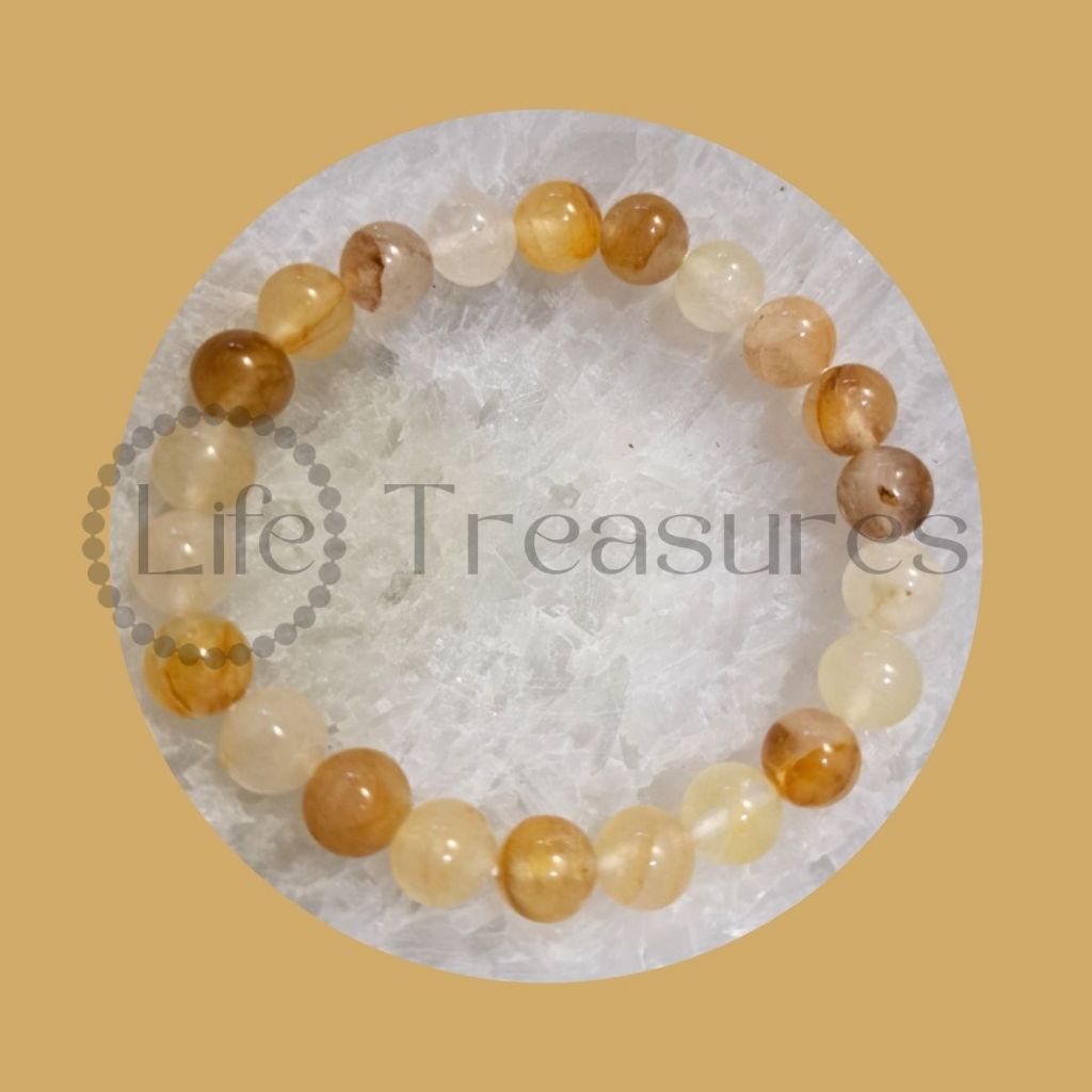 Tangerine Quartz Bracelet Natural Crystal Bracelet 8.5mm 10.5mm