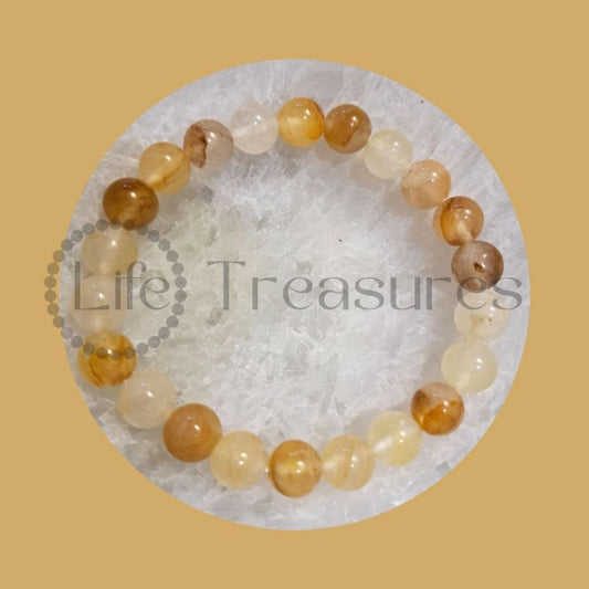 Tangerine Quartz Bracelet Natural Crystal Bracelet 8.5mm 10.5mm