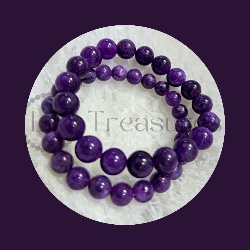 Charoite Bracelet Natural Crystal Purple Dragon 8mm 10mm