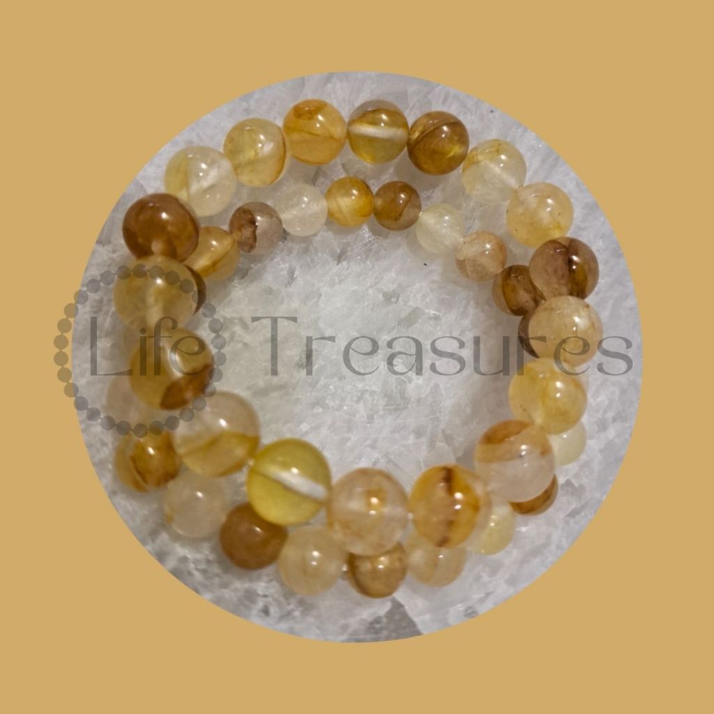 Tangerine Quartz Bracelet Natural Crystal Bracelet 8.5mm 10.5mm